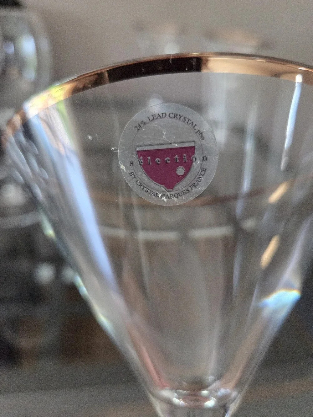 Set of 4 Cristal d’Arques Paris Selectio 24% Lead Crystal Martini Glasses France